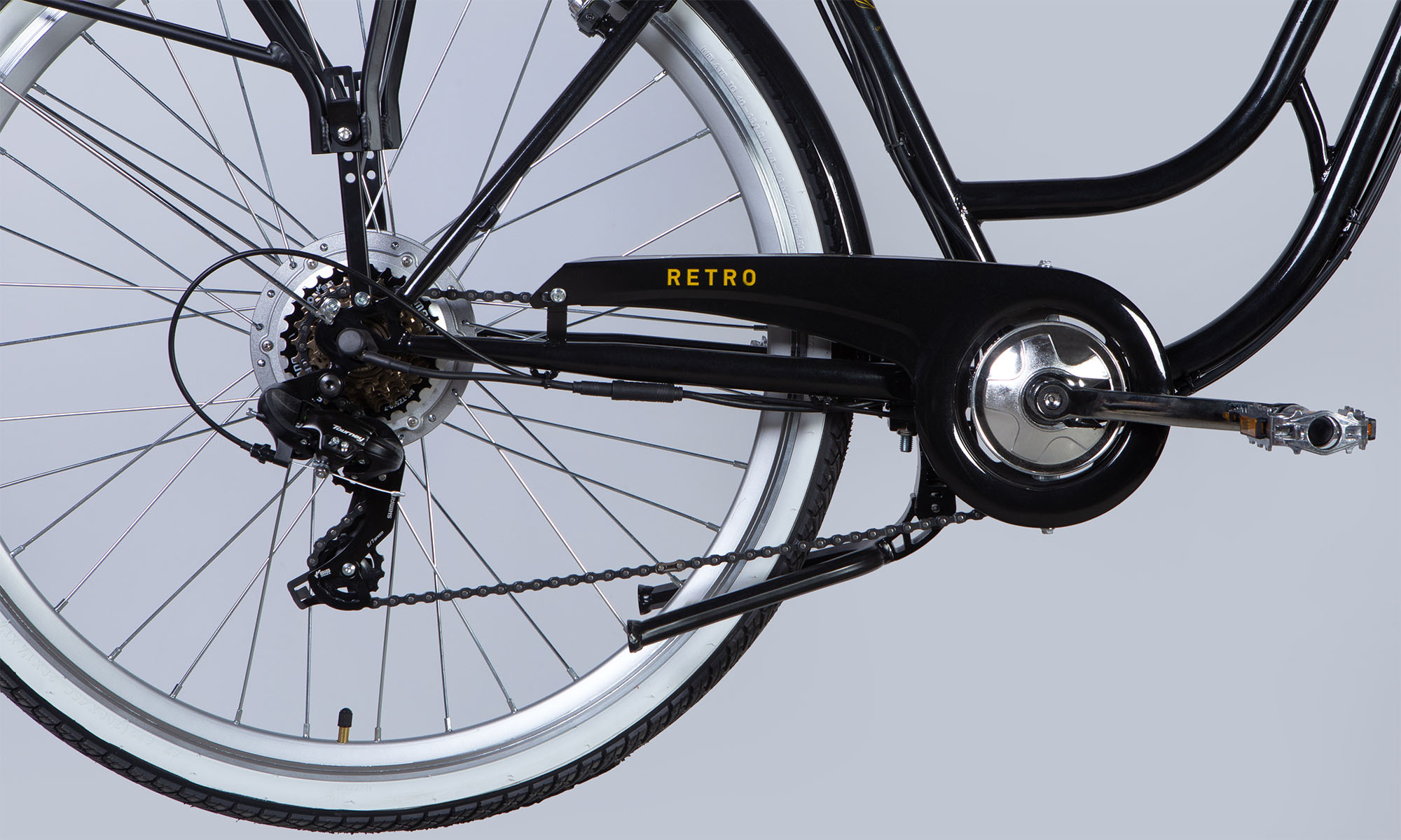 Велосипед c электроприводом Dorozhnik eRETRO Vbr FR 28", размер L, рама 19" 36B 12.5А*ч 500Вт, 2025, черный 5