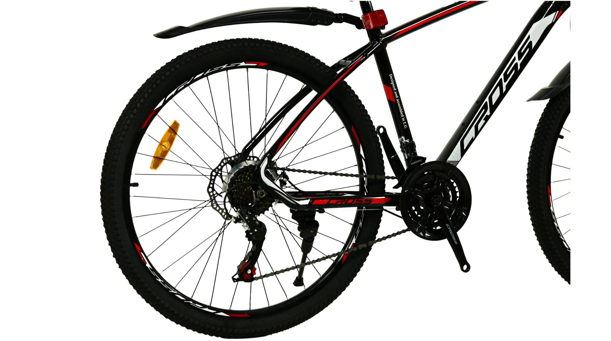 Велосипед CROSS Tracker 29", розмір M рама 18" (2023), Чорний-Червоний 3