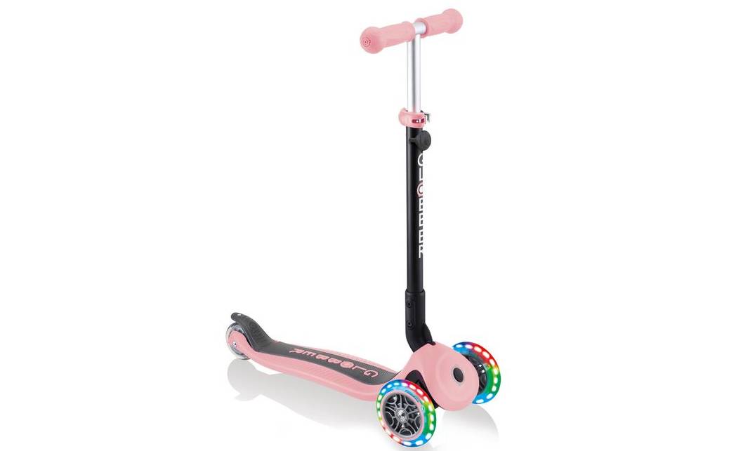 Самокат GLOBBER GO UP FOLDABLE PLUS LIGHTS пастельно-розовый, 1.5+ 8
