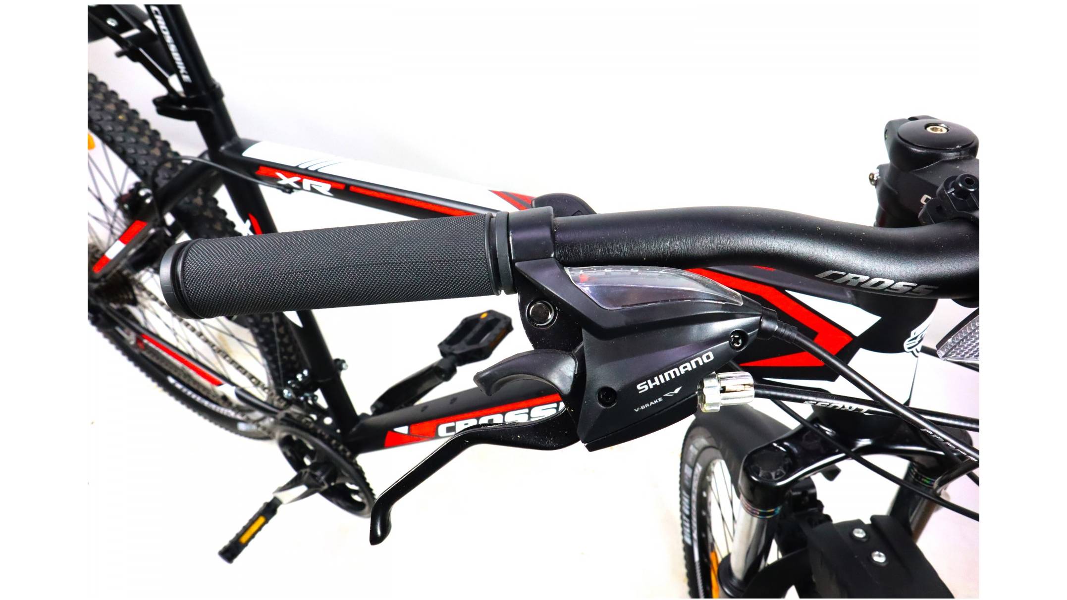 Велосипед CrossBike Racer 27.5", размер M рама 17" (2023), Черный-Красный 6