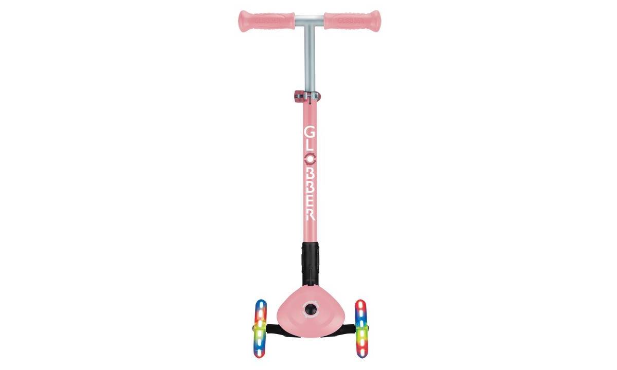 Самокат GLOBBER PRIMO FOLDABLE LIGHTS, пастельно-розовый, колеса с подсветкой, 3+ 2