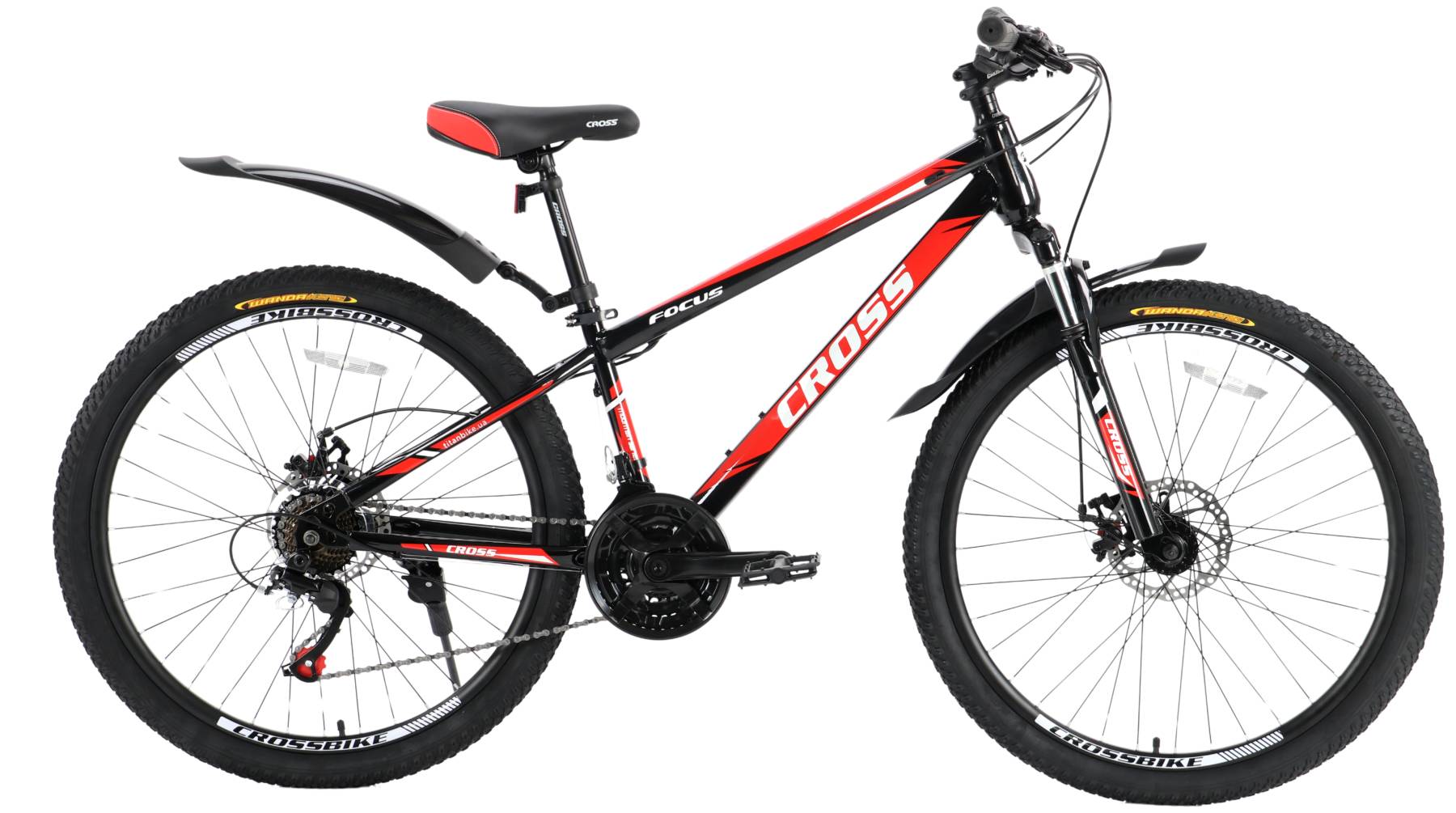 Фотографія Велосипед Cross Focus 26", розмір XS рама 13", Чорно-червоний
