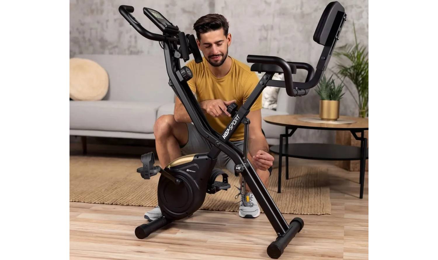 Велотренажер Hop-Sport HS-3030X Apeks X-Bike чорно-золотистий 5 Велотренажер Hop-Sport HS-3030X Apeks X-Bike чорно-золотистий 5