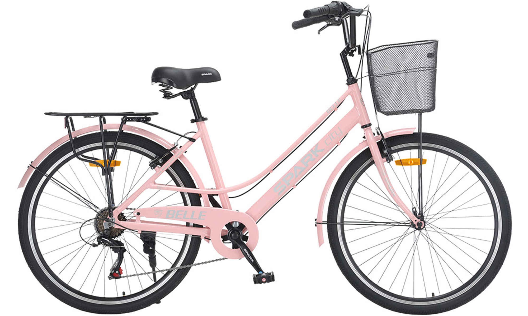 Велосипед SPARK CITY BELLE 26", размер M, рама 17", год 2026, розовый 