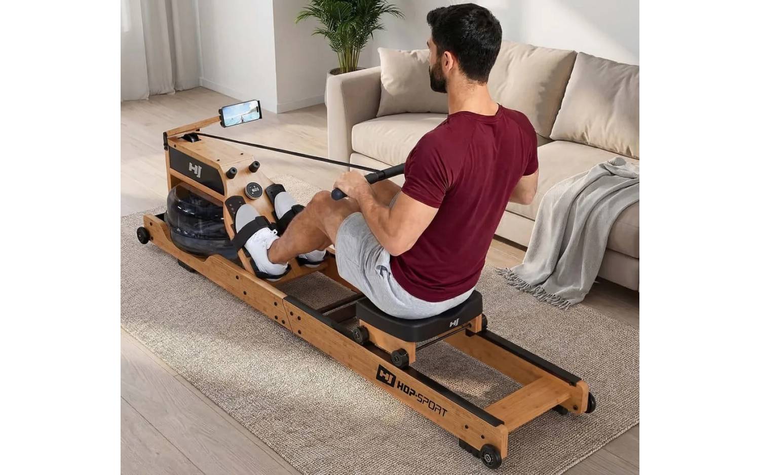 Гребной тренажер Hop-Sport HS-200WR Aquen 2