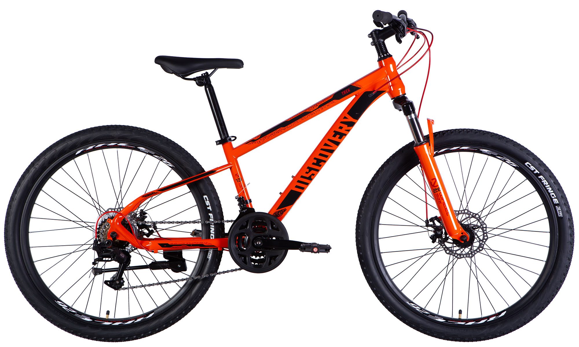 Велосипед Discovery TREK DD FR 27.5", размер S, рама 16", год 2025, оранжевый 
