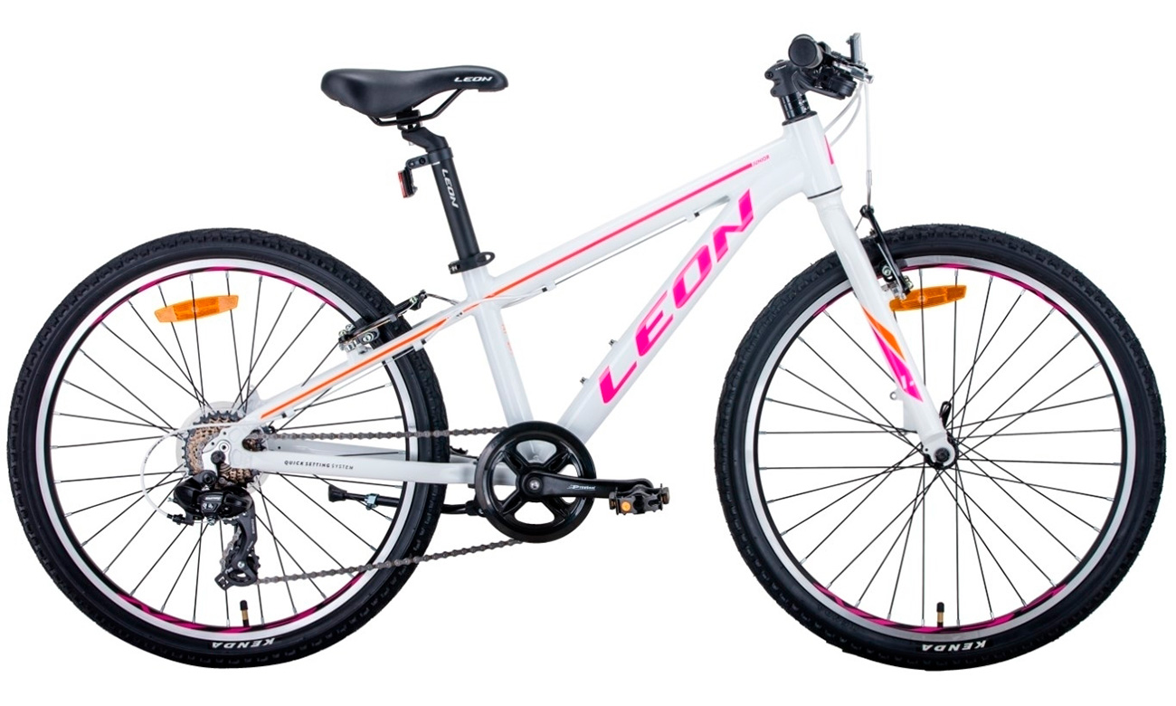 Фотографія Велосипед Leon JUNIOR RIGID 24" (2020) 2020 Біло-рожевий 