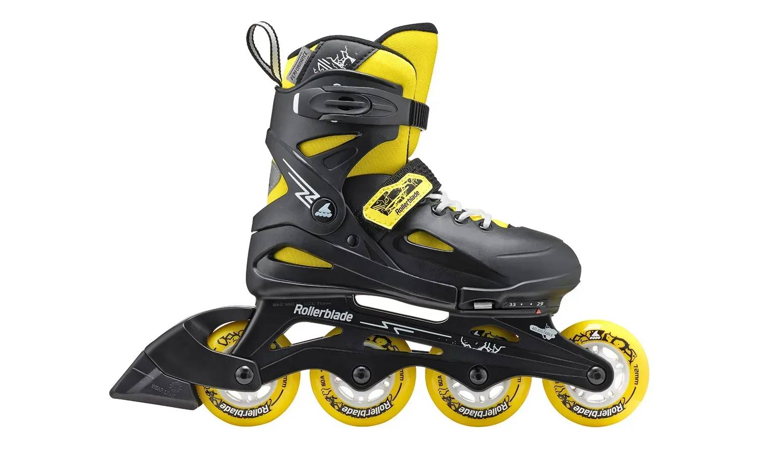 Фотография Ролики Rollerblade Fury 2023 black-yellow 29-33 3