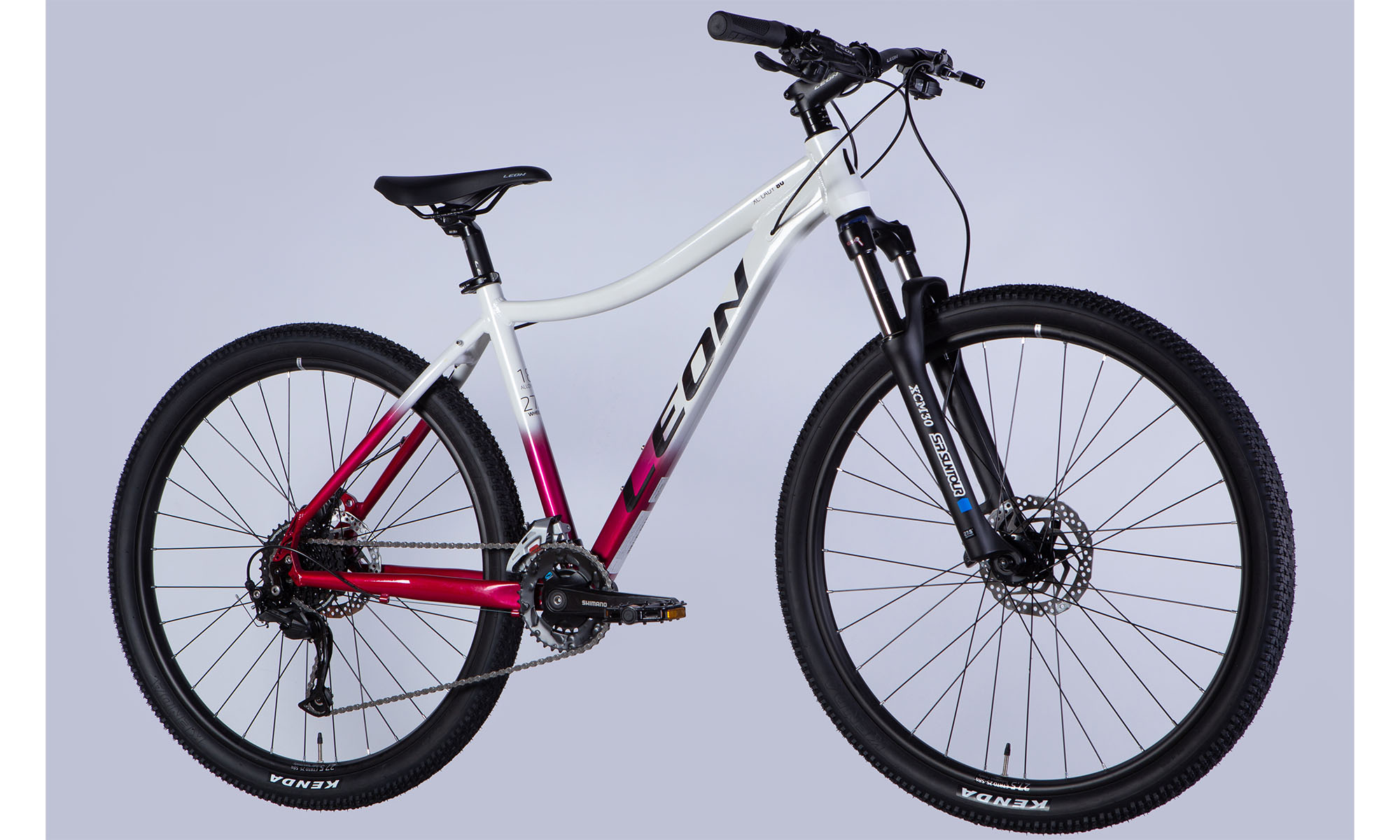Велосипед Leon XC LADY 80 HDD 27,5", размер S, рама 16", 2025, белый с малиновым  4