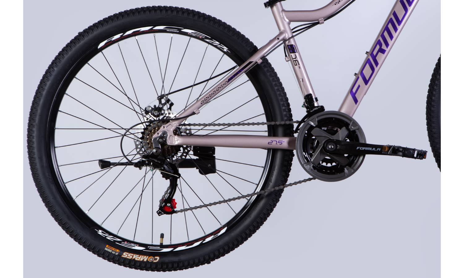 Велосипед Formula ALPINA DD FR 27.5", размер S рама-16" 2025, серо-фиолтеовый 2