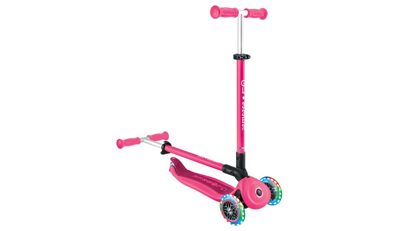 Самокат GLOBBER GO UP ACTIVE со светящимися колёсами, розовый, 1+ 5