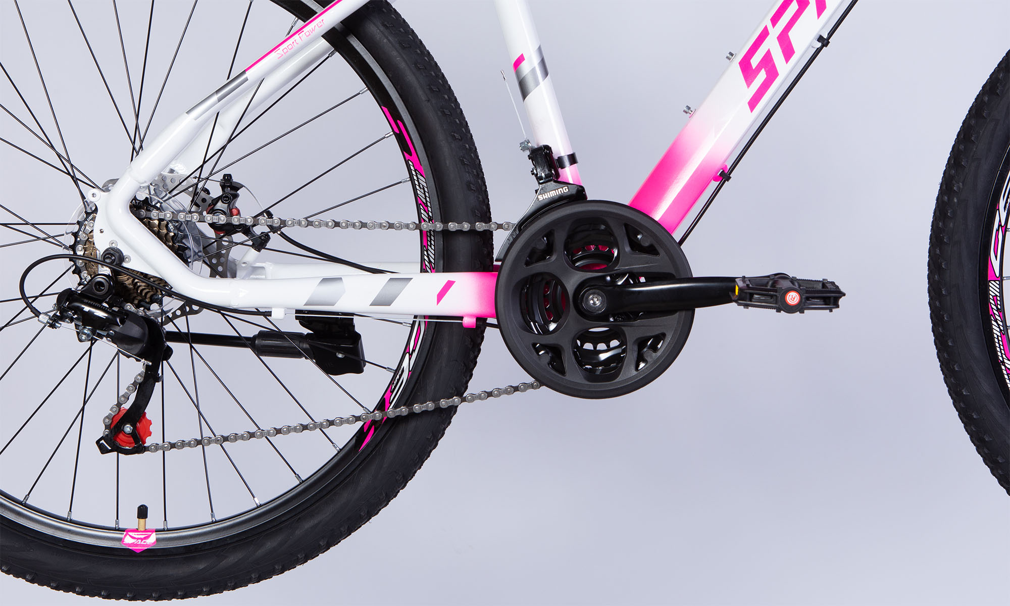 Велосипед SPACE MERCURY DD FR, 27.5", AL, размер M, рама-17", 2025, бело-розовый  3