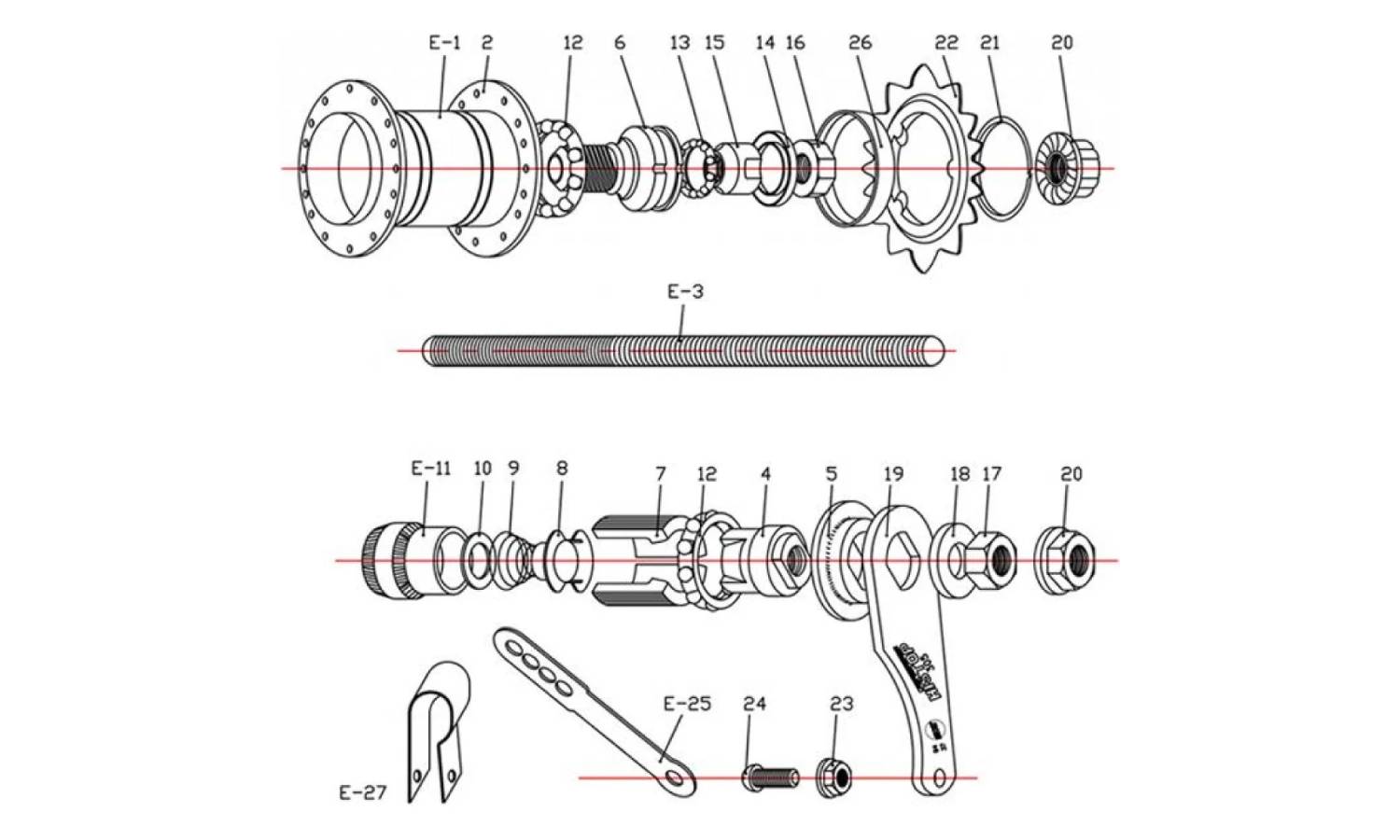 Втулка задняя Quando 165мм, 36 спиц торпеда 2 Втулка задняя Quando 165мм, 36 спиц торпеда 2