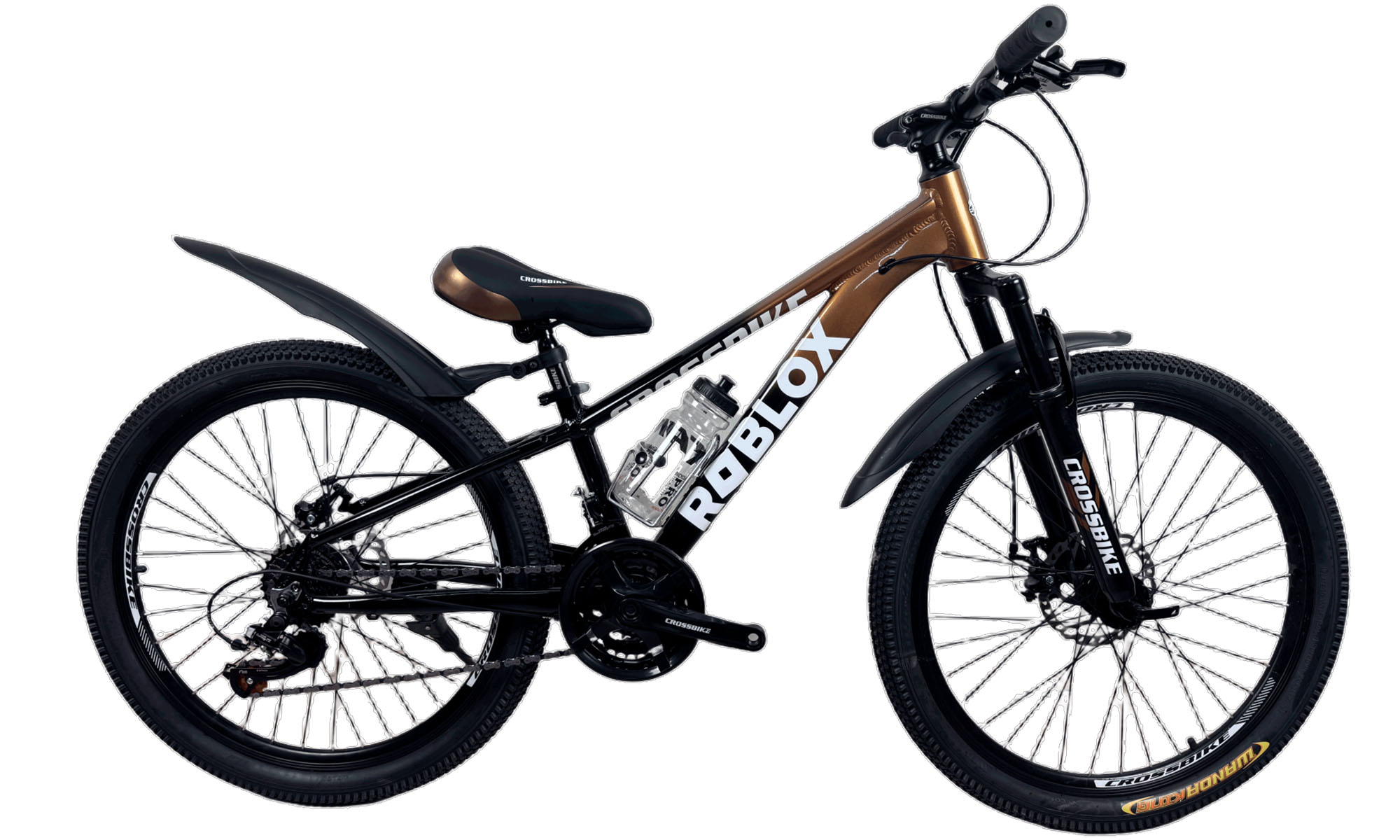 Велосипед CrossBike Roblox 26", размер XS, рама 13", год 2026, Бронзовый-Черный 