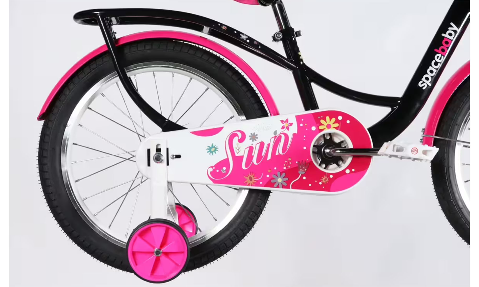 Велосипед SPACE KID SUN BH 18", размер XXS, рама-10", год 2026, черный с розовым 3 Велосипед SPACE KID SUN BH 18", размер XXS, рама-10", год 2026, черный с розовым 3