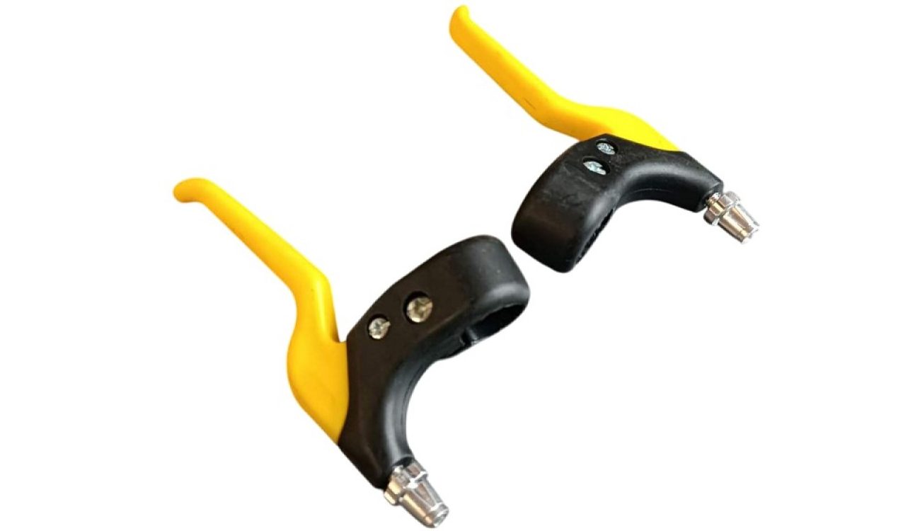 Тормозные ручки SunRun, пластик, желто-черные 2 Тормозные ручки SunRun, пластик, желто-черные 2