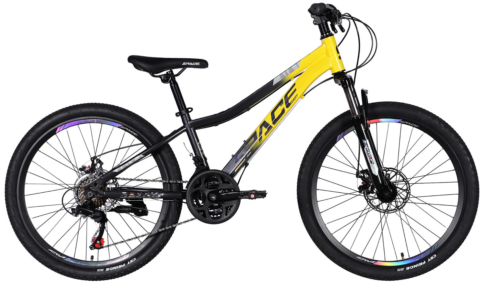 Велосипед SPACE AURORA DD FR 27.5", розмір S, рама 15", рік 2026, жовто-чорний Велосипед SPACE AURORA DD FR 27.5", розмір S, рама 15", рік 2026, жовто-чорний