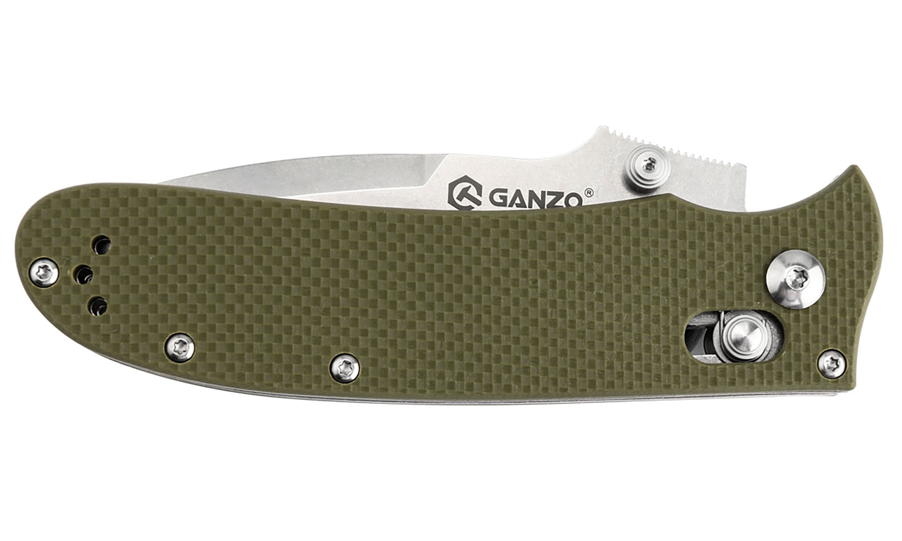 Нож складной Ganzo D704-GR, зеленый (D2 сталь) 6 Нож складной Ganzo D704-GR, зеленый (D2 сталь) 6