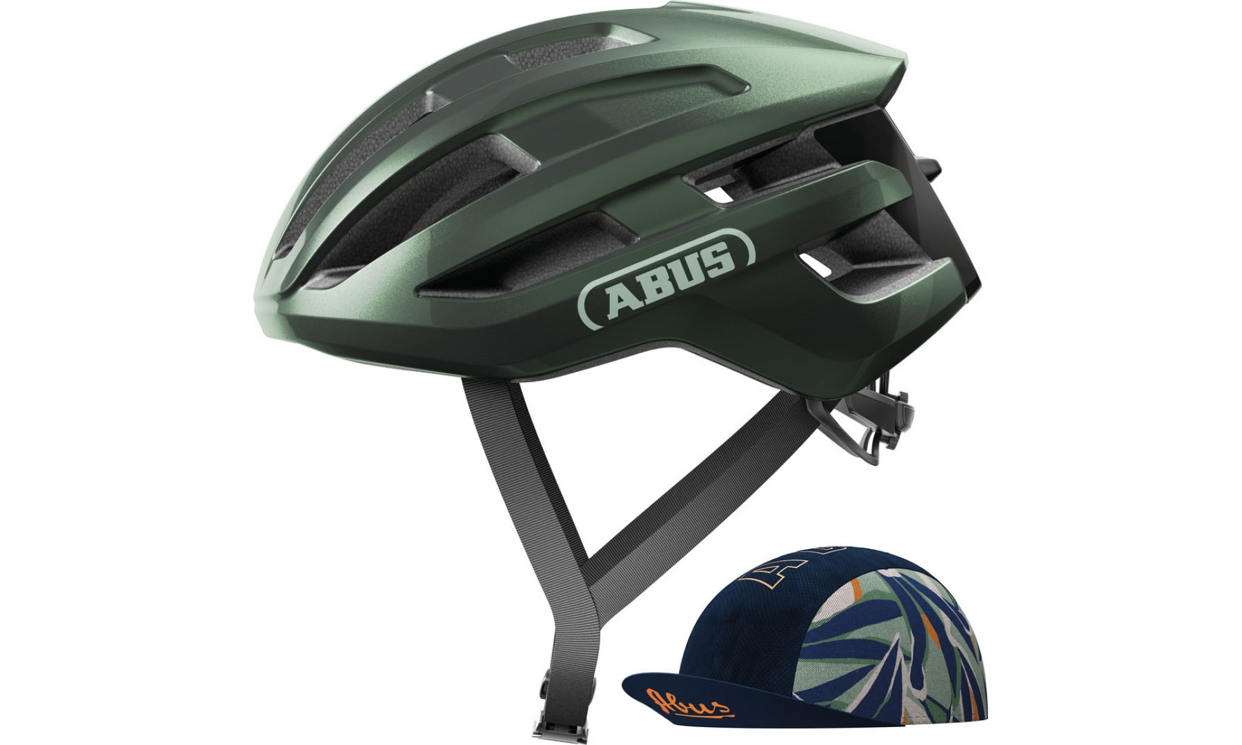 Велошолом спортивний ABUS POWERDOME ACE moss green, розмір M (54-58 см) 