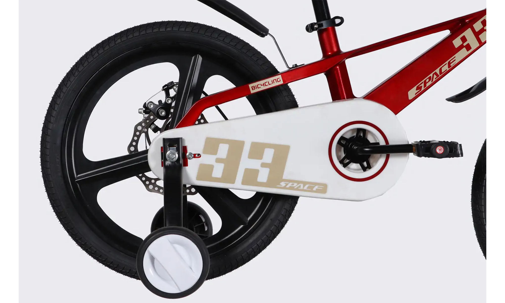 Велосипед SPACE KID ORION DD 18", розмір XXS, рама-10", рік 2026, червоний з сірим 3