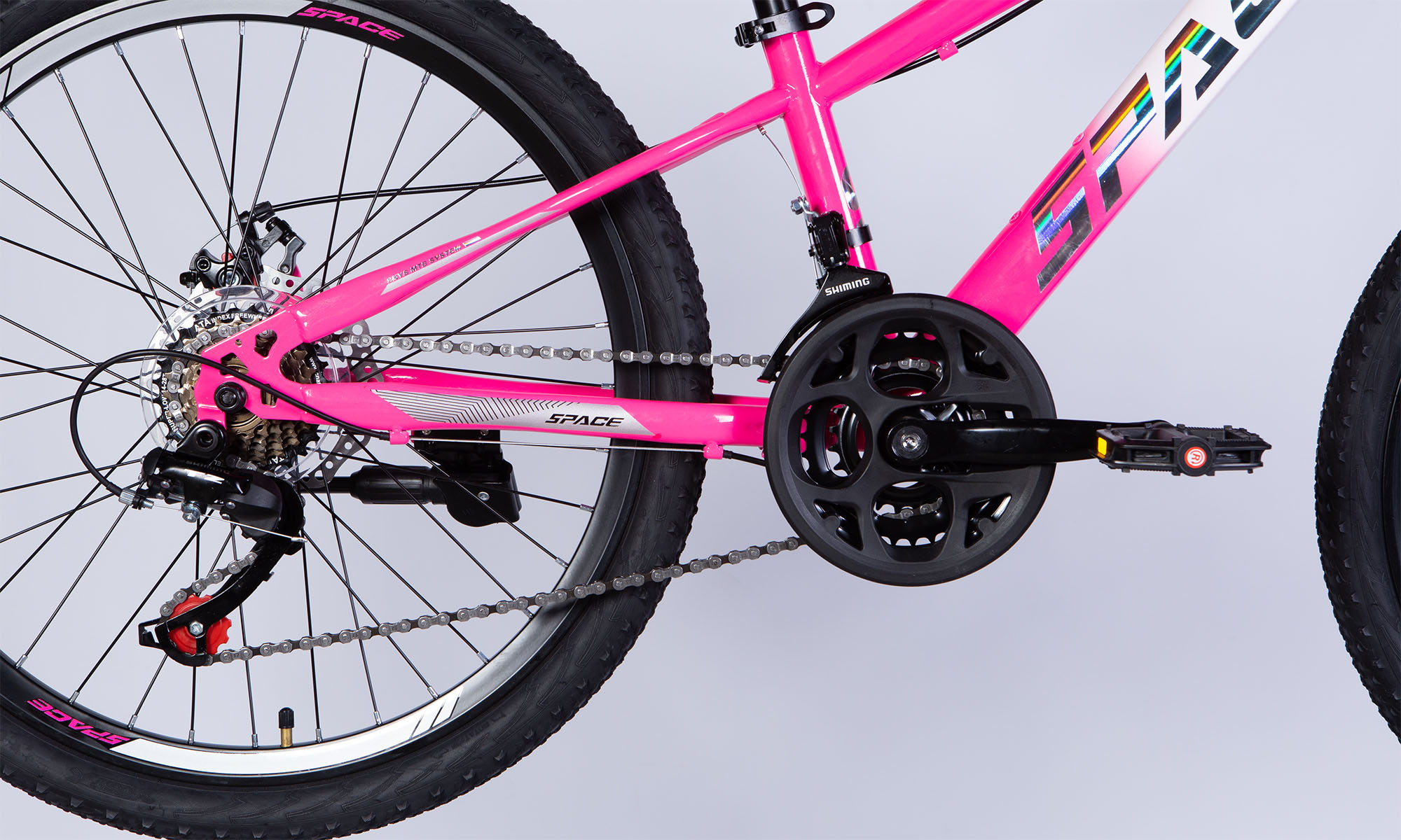Велосипед SPACE MARS DD FR 24", размер XXS рама-11", год 2026, розово-белый 2 Велосипед SPACE MARS DD FR 24", размер XXS рама-11", год 2026, розово-белый 2