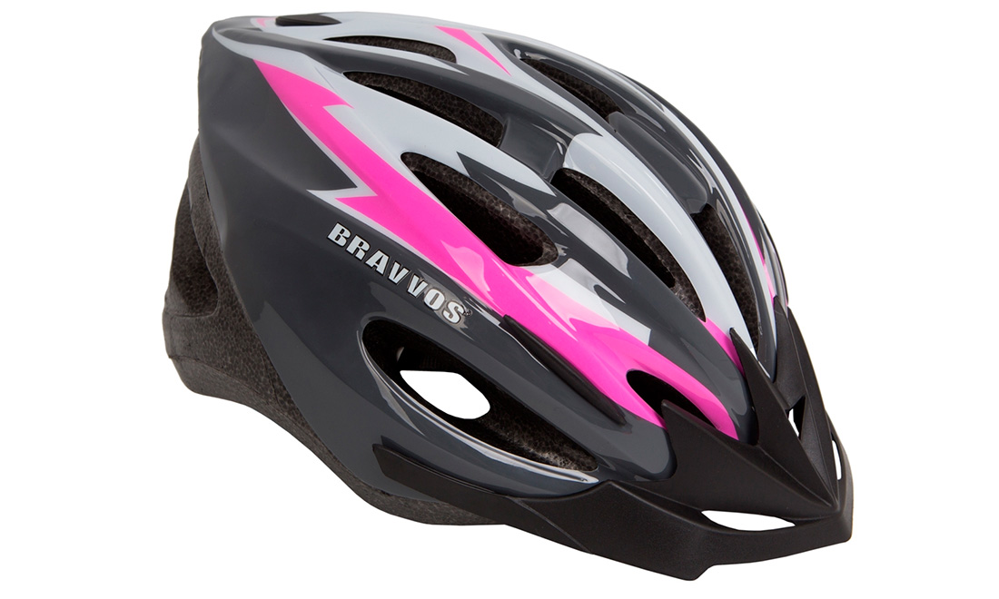 Фотография Шлем велосипедный Bravvos HEL126, размер М (55-58 см)  Черно-розовый