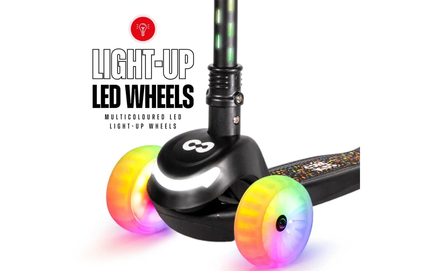 Самокат дитячий Core Spark LED чорний 6