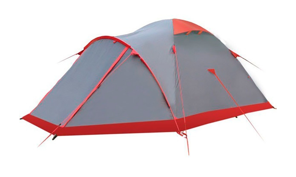Палатка Tramp Mountain 4 серо-красный