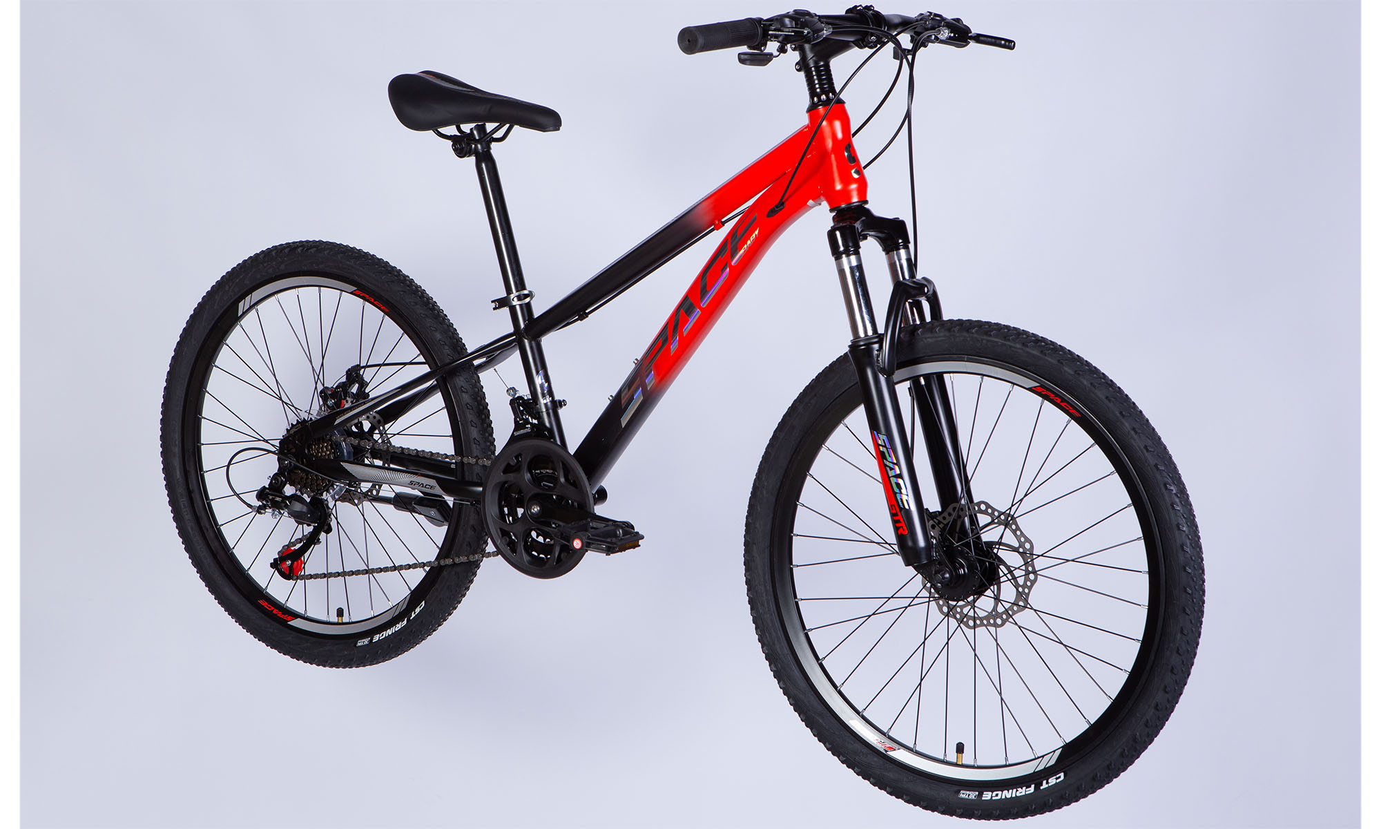 Велосипед SPACE MARS DD FR 24", ST, XXS, рама-11", 2025, червоно-чорний 6