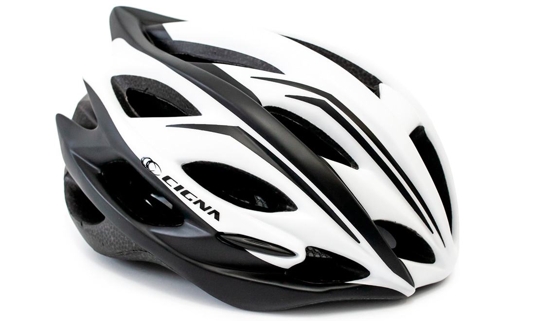 Фотография Шлем велосипедный с козырьком CIGNA WT-015, размер L (58-61 см)  Черно-белый