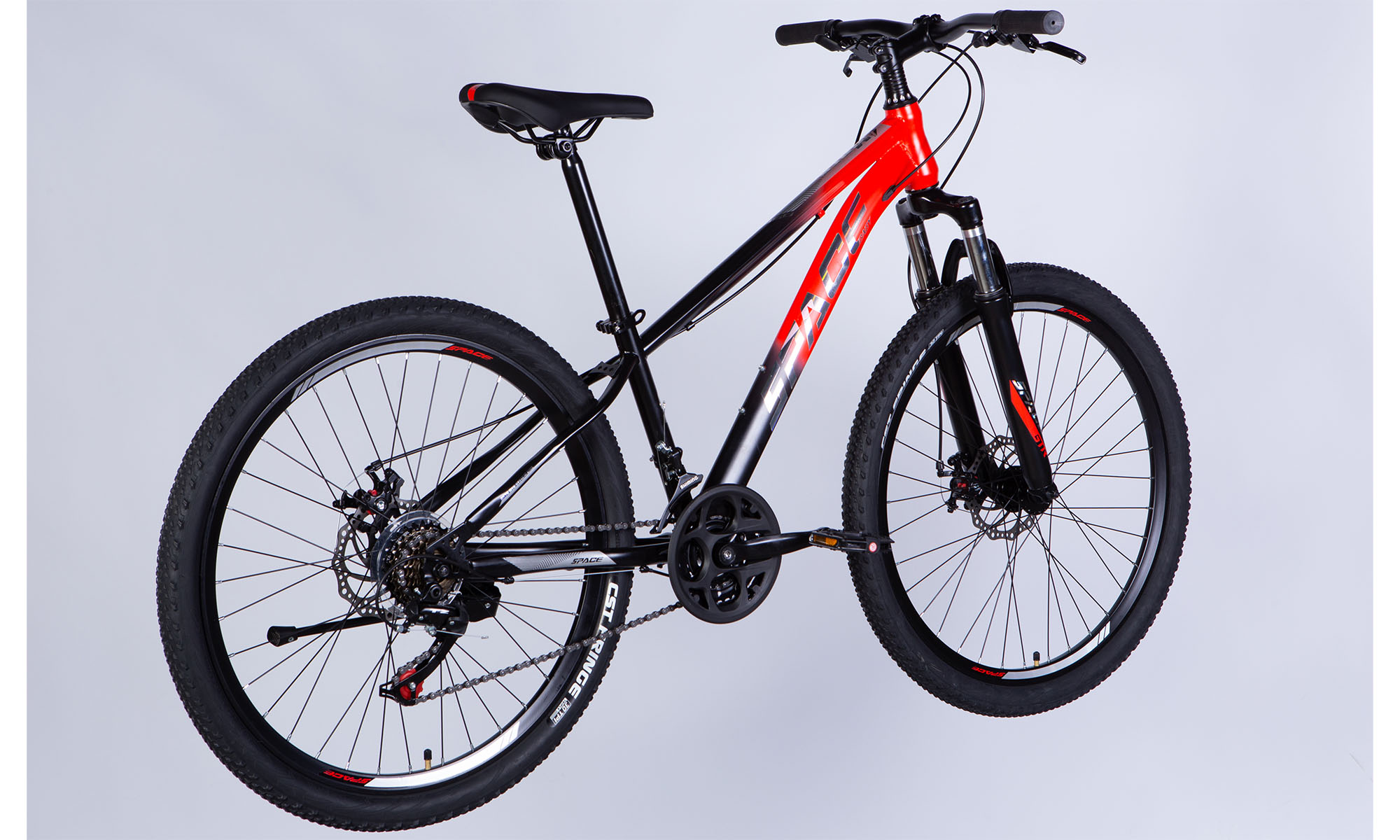 Велосипед SPACE MARS DD FR 26", размер XS, рама-13", рік 2026, червоно-чорний 3