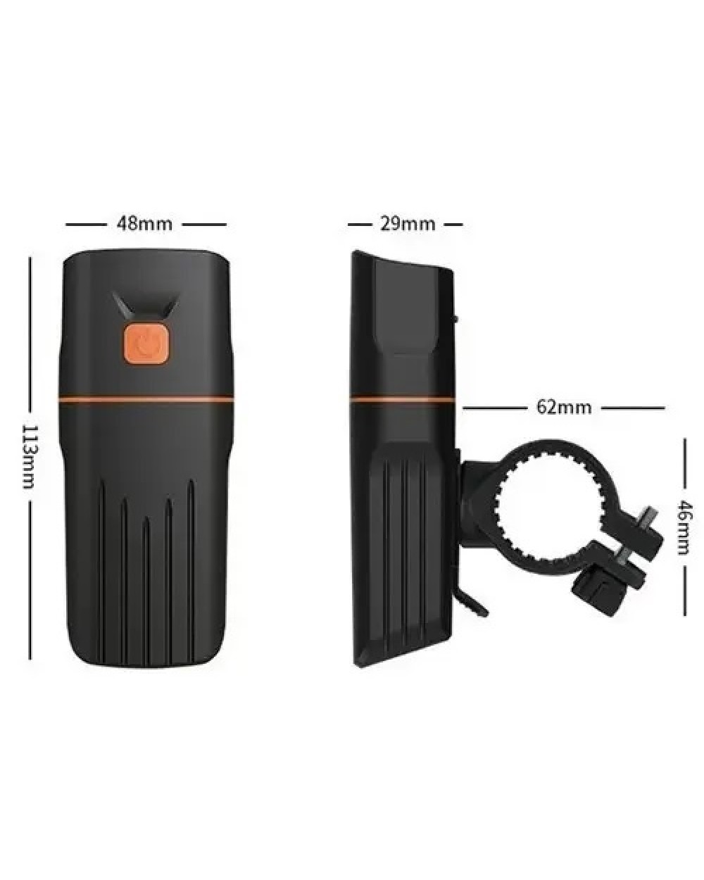 Передня фара TK-3, IPX5, акумулятор, micro USB Чорний 3