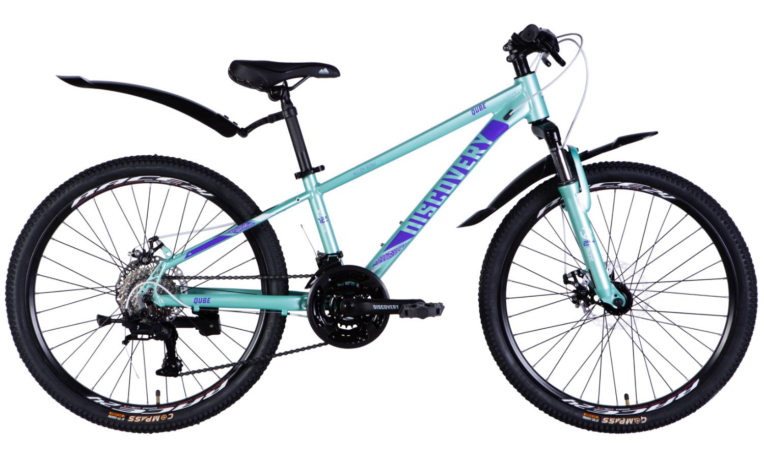 Велосипед Discovery QUBE DD CS 24" размер XXS рама 11,5" 2025 бирюзовый 