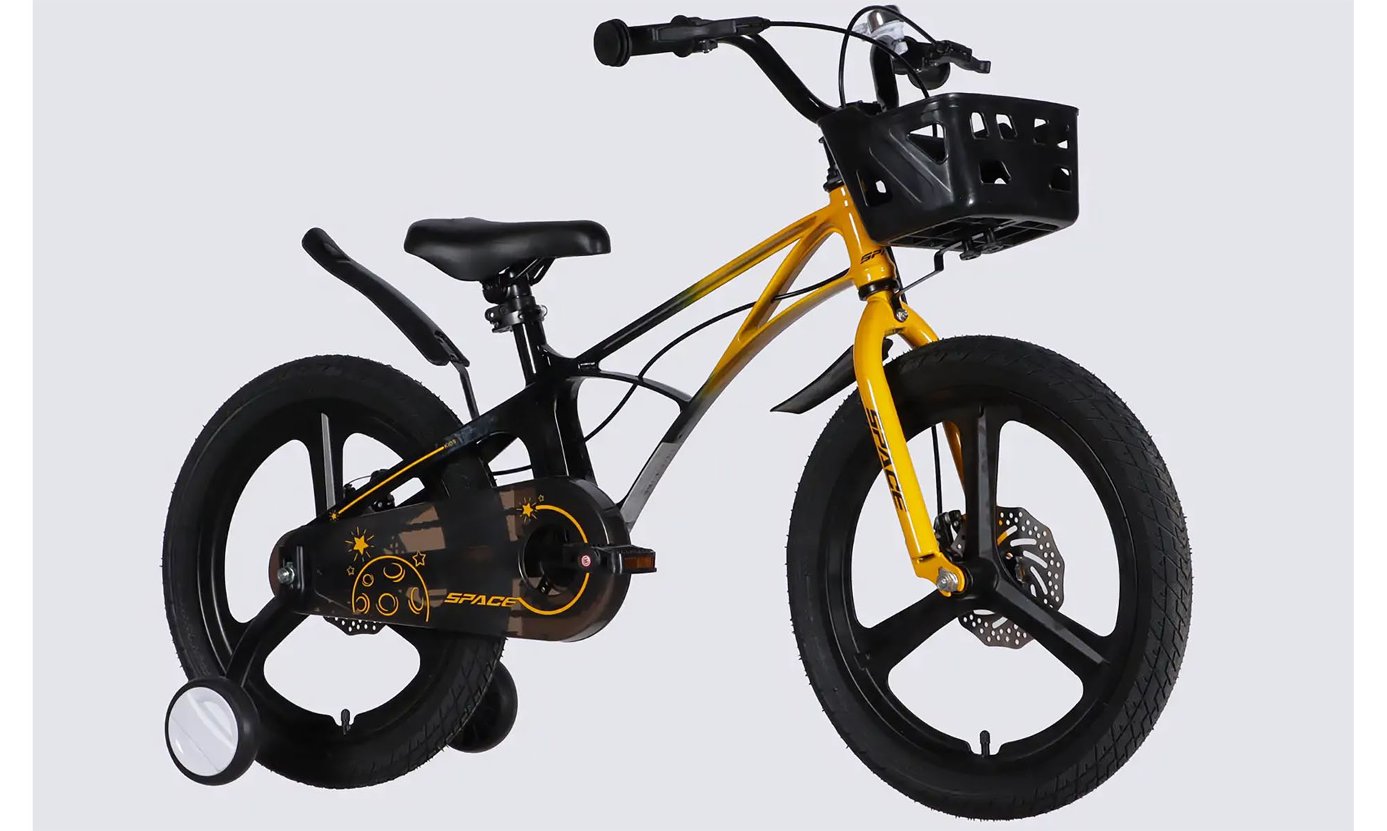Велосипед SPACE KID ANDROMEDA DD 18", размер XXS, рама-10", год 2026, желто-черный 2