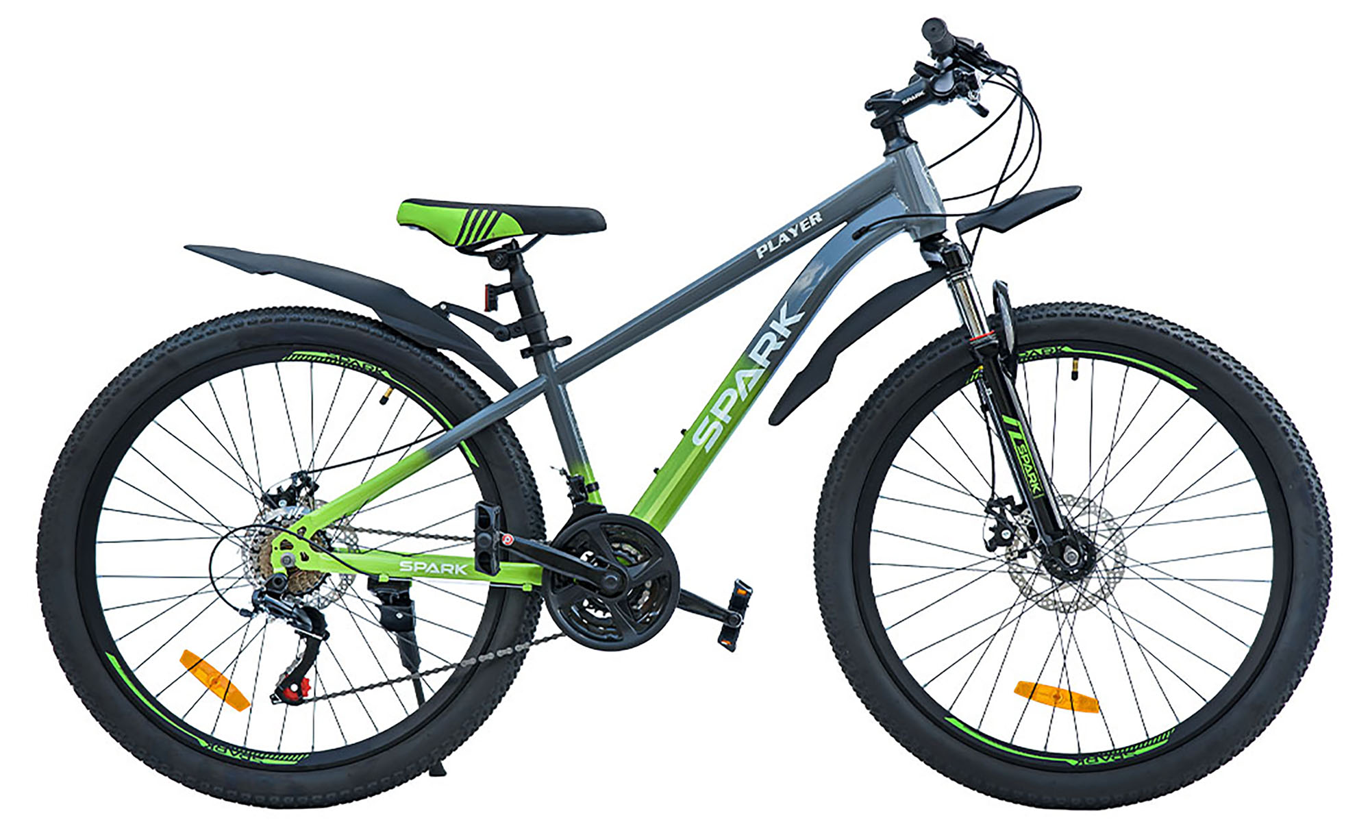 Велосипед SPARK PLAYER 26", размер XS, рама 13", год 2025, серо-зеленый 