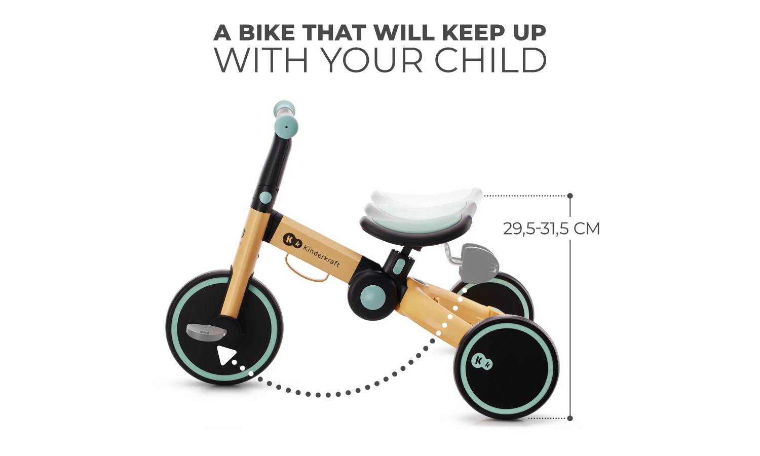 Трехколесный велосипед 3 в 1 Kinderkraft 4TRIKE Sunflower Blue 9 Трехколесный велосипед 3 в 1 Kinderkraft 4TRIKE Sunflower Blue 9
