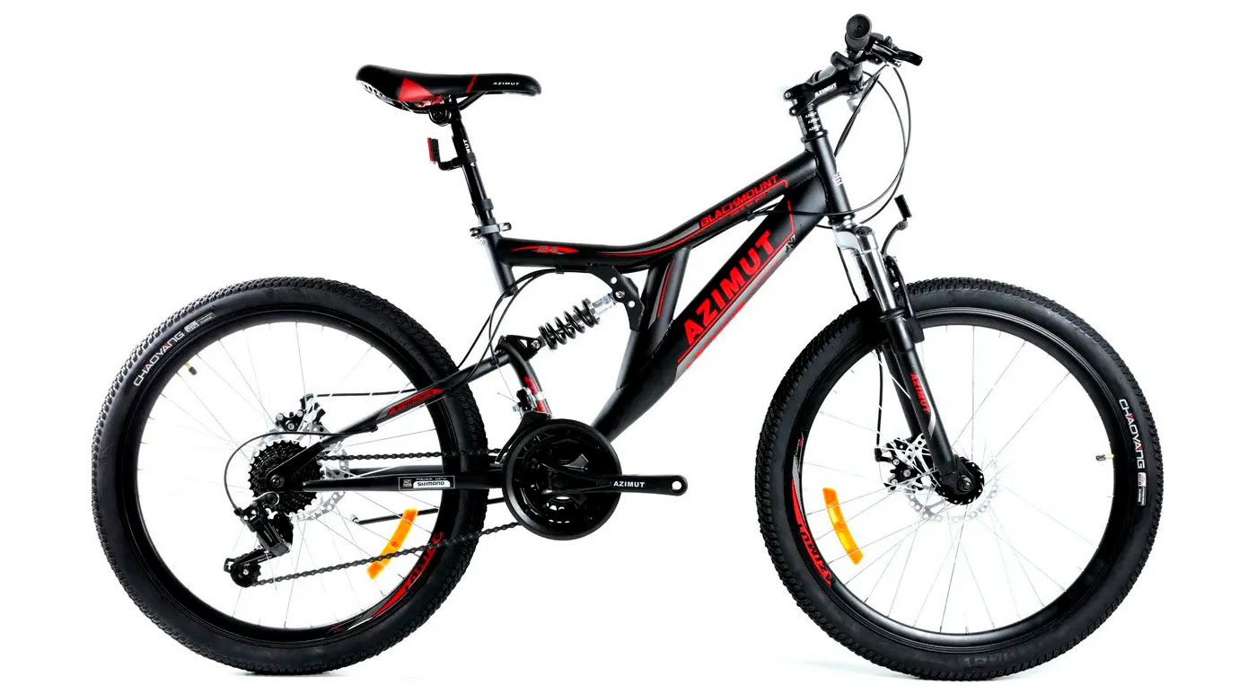 Фотография Велосипед Azimut Blackmount GD 26" размер М рама 18 Черно-красный