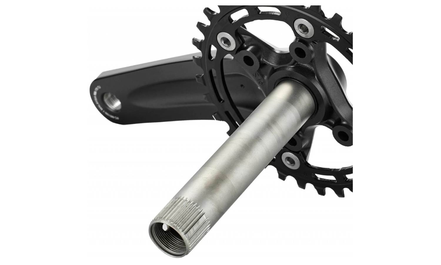 Шатун без каретки SHIMANO Deore FC-M5100-1 L175 мм 30T с интегрированной осью черный  3
