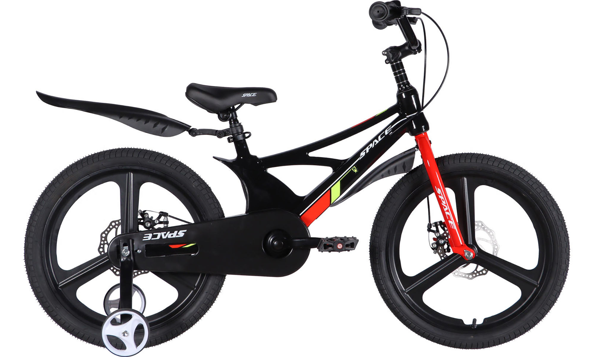 Велосипед SPACE KID STAR DD 20", размер XXS, рама-11", год 2026, черный с красным 