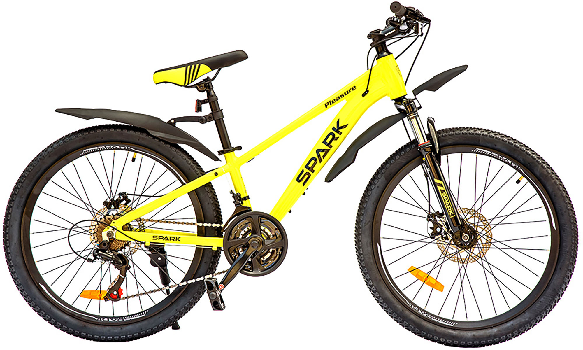 Велосипед SPARK PLEASURE 24", размер XXS, рама 11", 2025, желтый 
