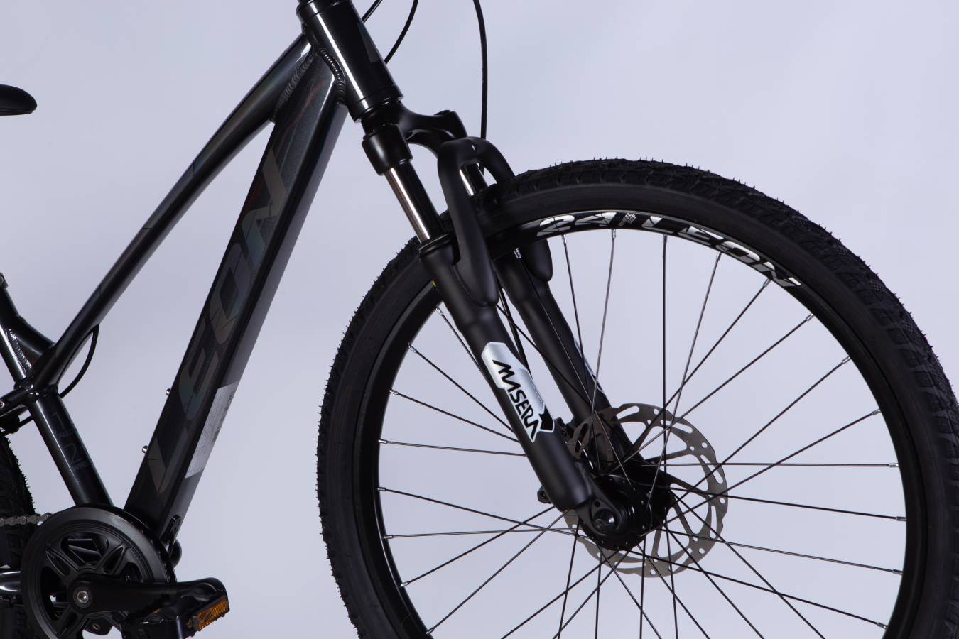 Велосипед Leon JUNIOR DD CS 24", размер XXS, рама 12", 2025, черный  8
