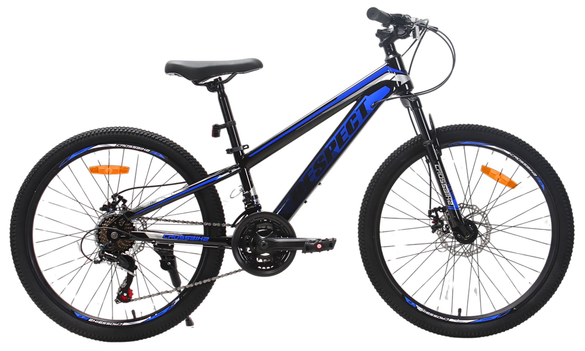 Велосипед CrossBike RESPECT 24", размер XXS, рама 11", год 2026, Черный-Синий Велосипед CrossBike RESPECT 24", размер XXS, рама 11", год 2026, Черный-Синий