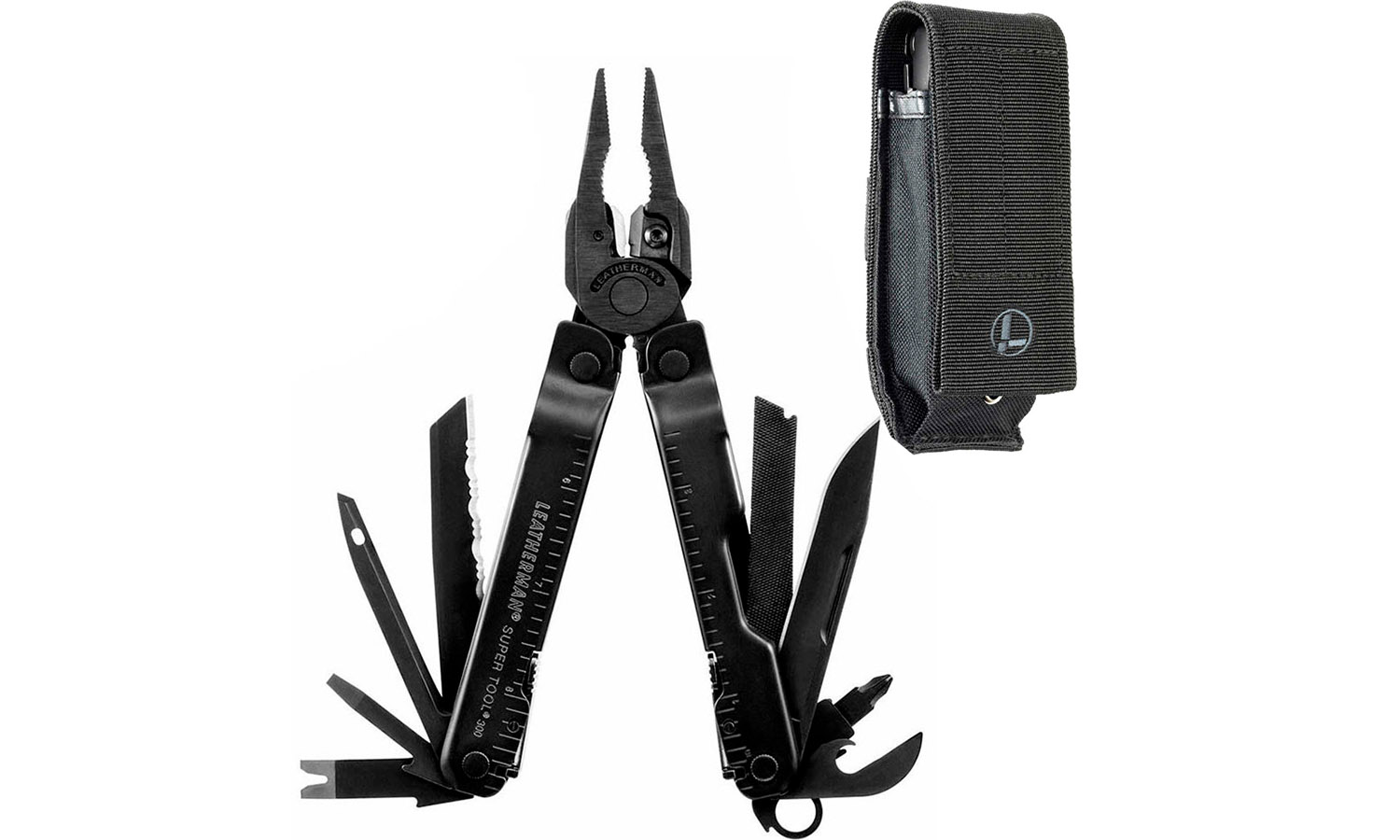 Фотографія Мультинструмент LEATHERMAN Super Tool 300M BLACK, чохол MOLLE (чорн), картонна коробка