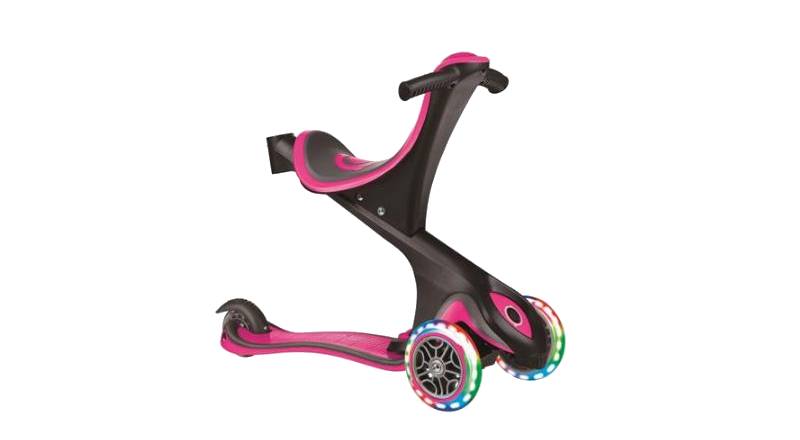 Самокат GLOBBER серии EVO COMFORT LIGHTS 5 в 1 розовый со светящимися колесами, 1+ 2 Самокат GLOBBER серии EVO COMFORT LIGHTS 5 в 1 розовый со светящимися колесами, 1+ 2