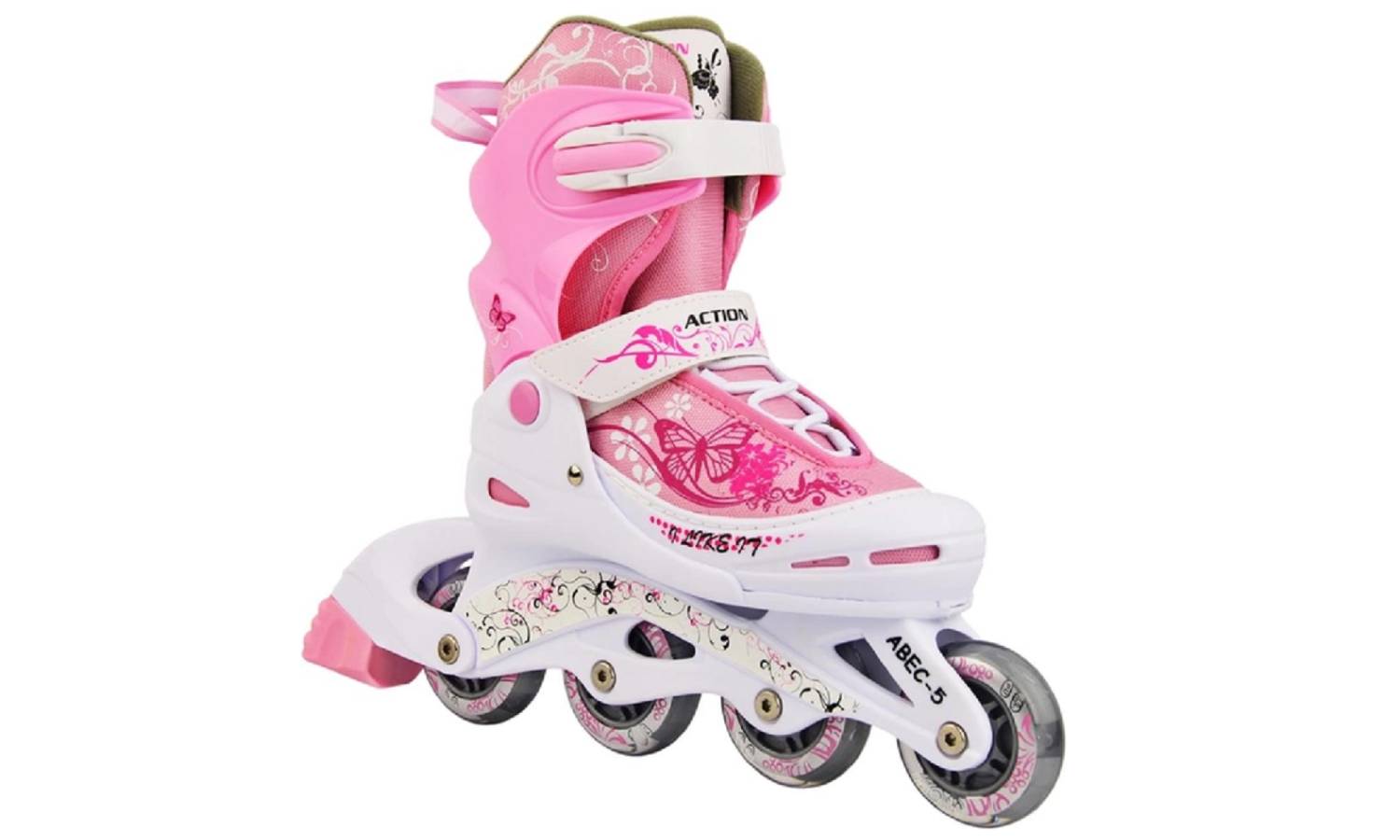 Роликовые коньки Action PINKY размер 34-37 Pink с комплектом защиты 4