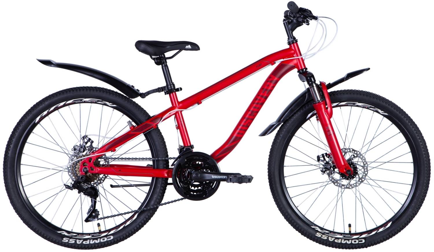 Фотография Велосипед Discovery FLINT AM DD 24" размер XXS рама 13 2024 красный