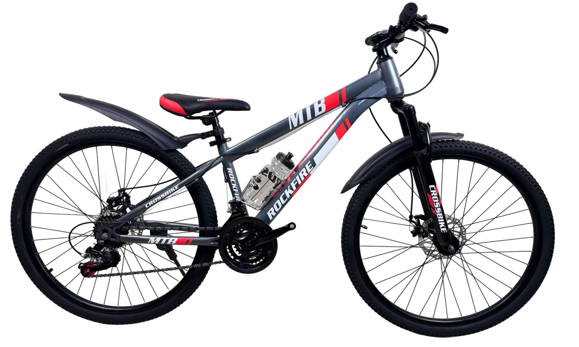 Велосипед CrossBike Rockfire 24", размер XXS, рама 11", год 2026, Серый 