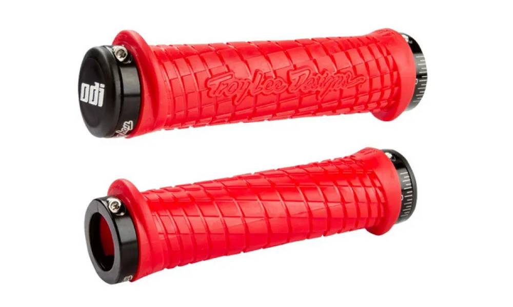 Грипсы ODI Troy Lee Designs Signature  MTB Lock-On Bonus Pack красные с черными замками 