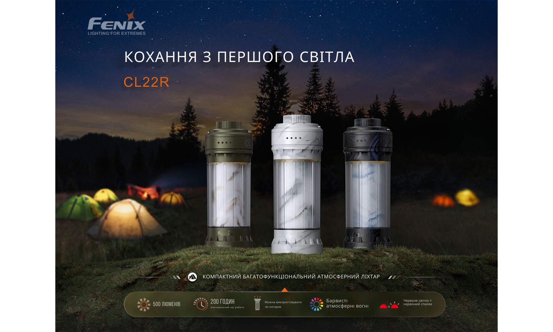 Ліхтар кемпінговий Fenix ​​CL22R, темно-зелений 4