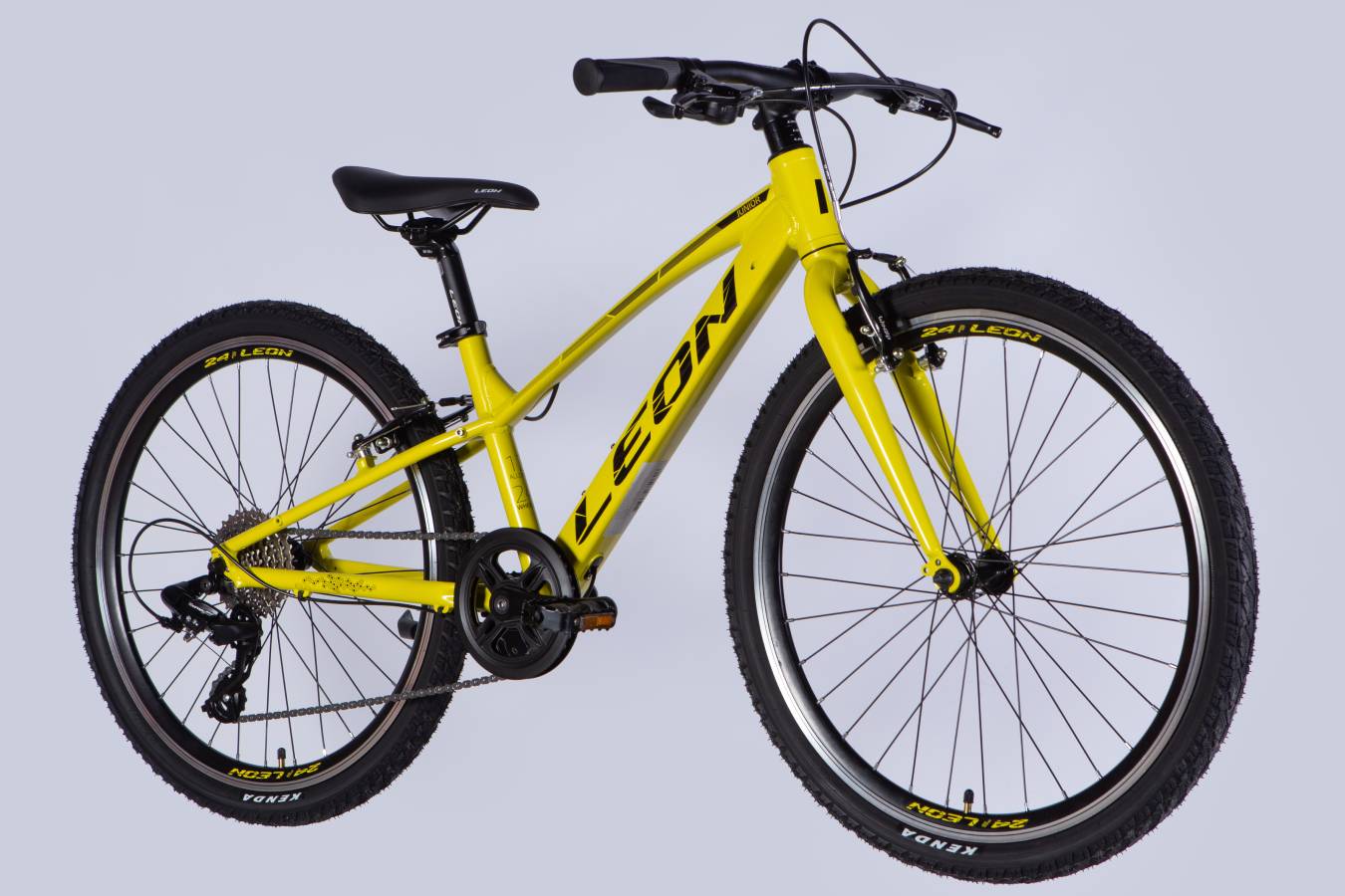 Велосипед Leon JUNIOR Vbr CS 24", размер XXS, рама 12", 2025, желтый с черным 3